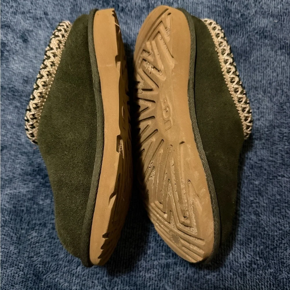 UGG Kids Green Suede Slippers
